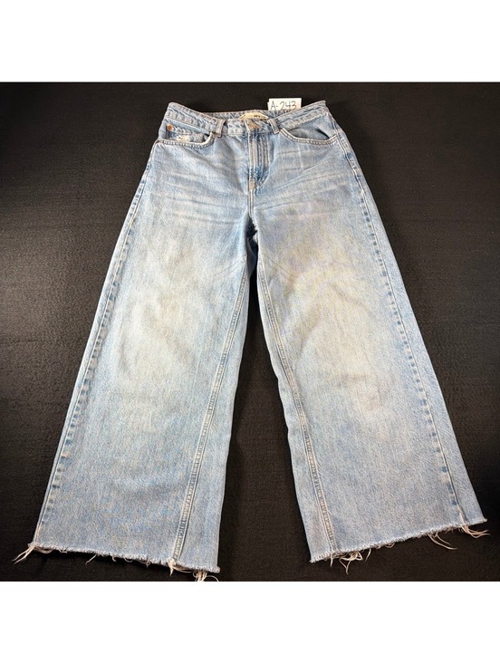 Topshop Pants - Topshop MOTO Jeans Womens W30 L24 Light Wash High Rise Wide Leg Raw Hem